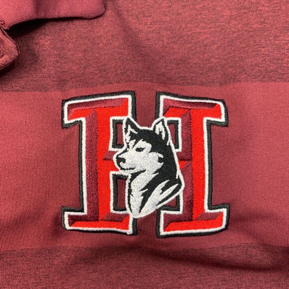 Nike Hamilton Huskies Polo Shirt Mens S Small Maroon Dri Fit Performance Golf - Picture 9 of 11